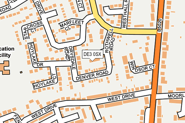 DE3 0SX map - OS OpenMap – Local (Ordnance Survey)