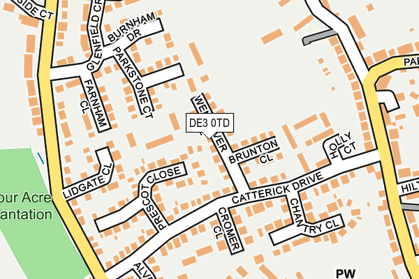 DE3 0TD map - OS OpenMap – Local (Ordnance Survey)
