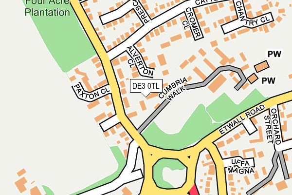 DE3 0TL map - OS OpenMap – Local (Ordnance Survey)