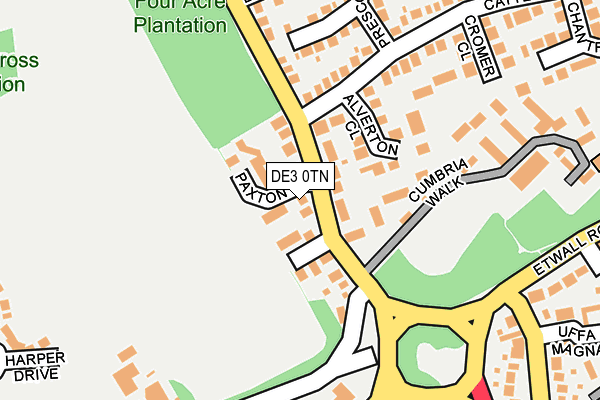 DE3 0TN map - OS OpenMap – Local (Ordnance Survey)