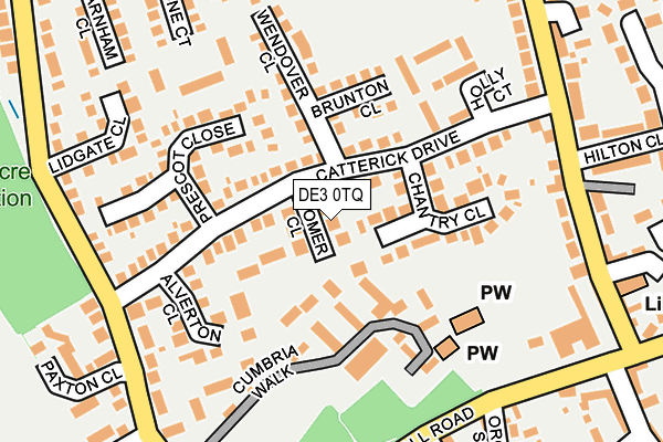 DE3 0TQ map - OS OpenMap – Local (Ordnance Survey)
