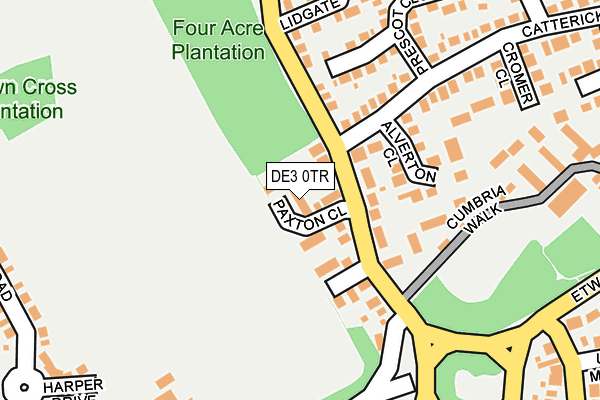 DE3 0TR map - OS OpenMap – Local (Ordnance Survey)