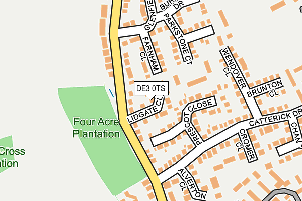 DE3 0TS map - OS OpenMap – Local (Ordnance Survey)