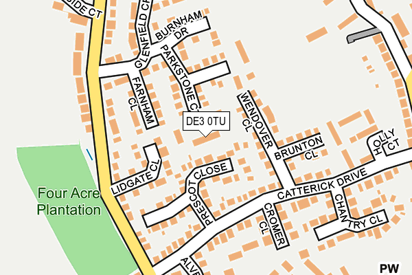 DE3 0TU map - OS OpenMap – Local (Ordnance Survey)