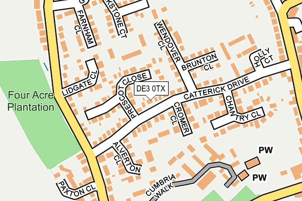 DE3 0TX map - OS OpenMap – Local (Ordnance Survey)