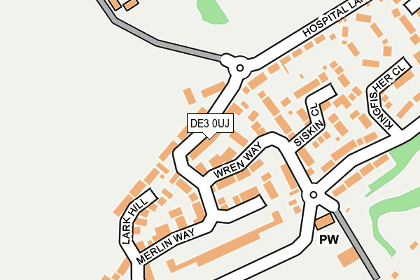 DE3 0UJ map - OS OpenMap – Local (Ordnance Survey)