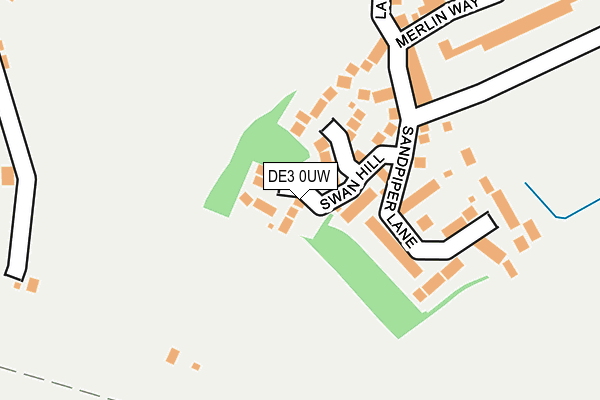 DE3 0UW map - OS OpenMap – Local (Ordnance Survey)