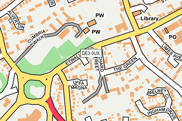 DE3 0UX map - OS OpenMap – Local (Ordnance Survey)