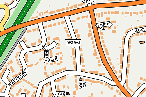 DE3 9AJ map - OS OpenMap – Local (Ordnance Survey)