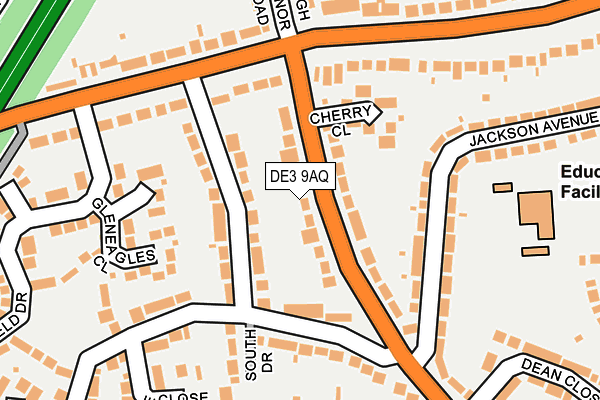 DE3 9AQ map - OS OpenMap – Local (Ordnance Survey)