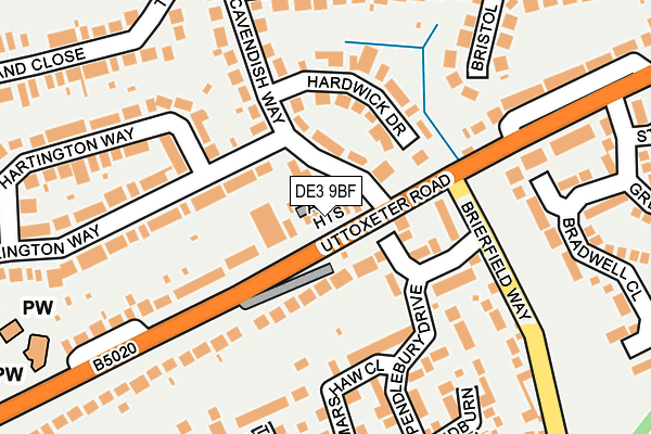 DE3 9BF map - OS OpenMap – Local (Ordnance Survey)