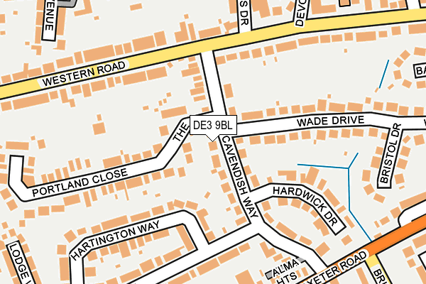 DE3 9BL map - OS OpenMap – Local (Ordnance Survey)