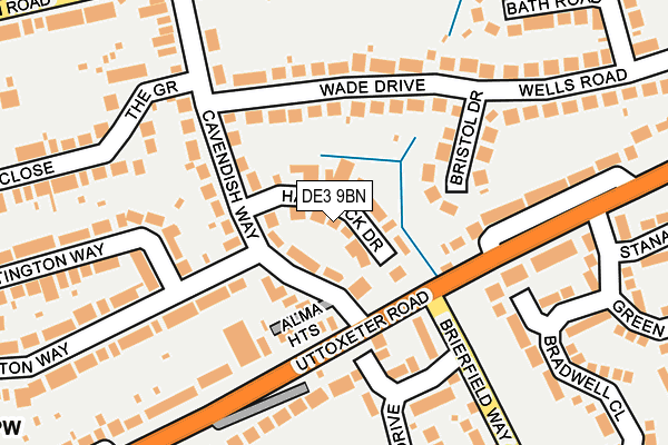 DE3 9BN map - OS OpenMap – Local (Ordnance Survey)