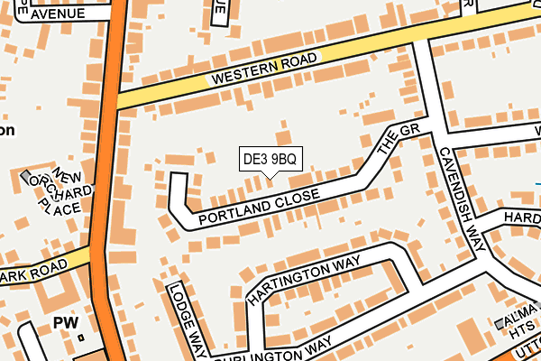 DE3 9BQ map - OS OpenMap – Local (Ordnance Survey)