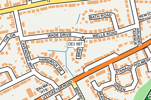DE3 9BT map - OS OpenMap – Local (Ordnance Survey)
