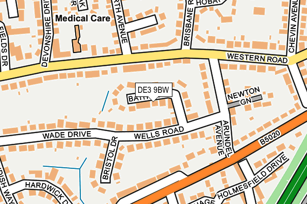 DE3 9BW map - OS OpenMap – Local (Ordnance Survey)