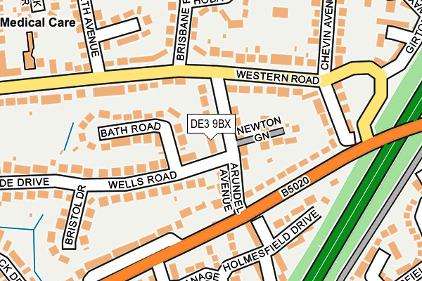DE3 9BX map - OS OpenMap – Local (Ordnance Survey)