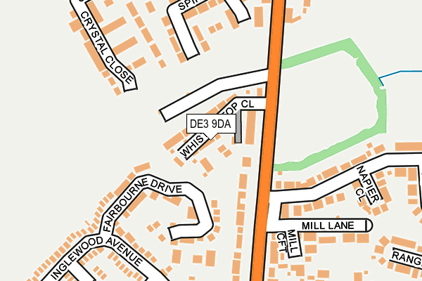 DE3 9DA map - OS OpenMap – Local (Ordnance Survey)