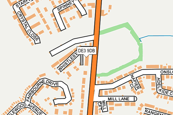 DE3 9DB map - OS OpenMap – Local (Ordnance Survey)