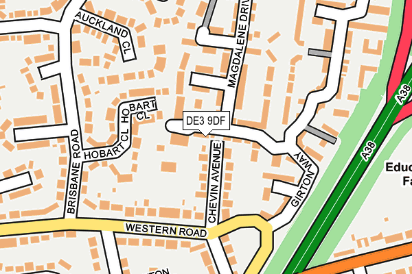 DE3 9DF map - OS OpenMap – Local (Ordnance Survey)