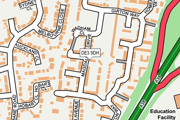 DE3 9DH map - OS OpenMap – Local (Ordnance Survey)