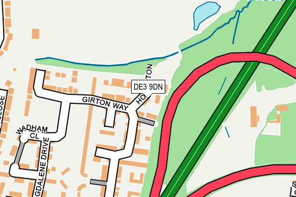 DE3 9DN map - OS OpenMap – Local (Ordnance Survey)
