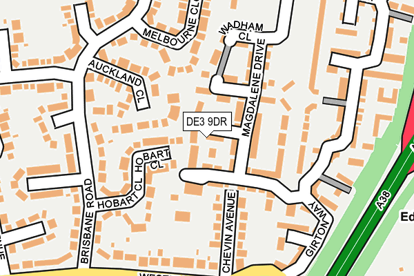 DE3 9DR map - OS OpenMap – Local (Ordnance Survey)