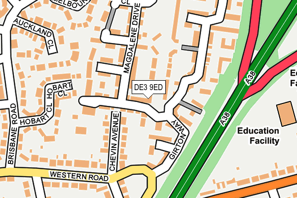 DE3 9ED map - OS OpenMap – Local (Ordnance Survey)