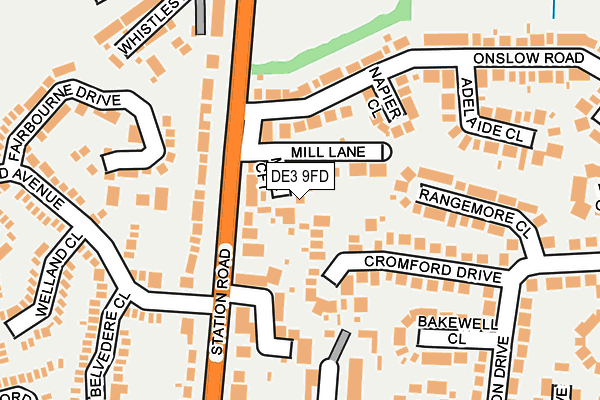 DE3 9FD map - OS OpenMap – Local (Ordnance Survey)