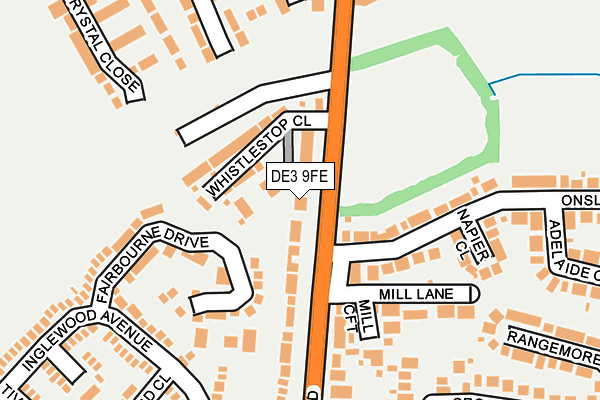DE3 9FE map - OS OpenMap – Local (Ordnance Survey)