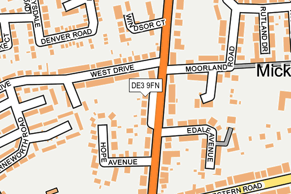 DE3 9FN map - OS OpenMap – Local (Ordnance Survey)