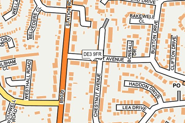 DE3 9FR map - OS OpenMap – Local (Ordnance Survey)