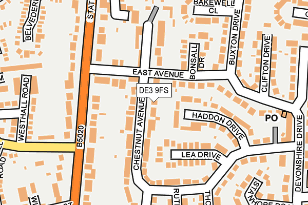DE3 9FS map - OS OpenMap – Local (Ordnance Survey)
