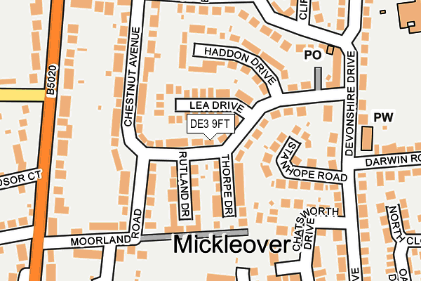 DE3 9FT map - OS OpenMap – Local (Ordnance Survey)