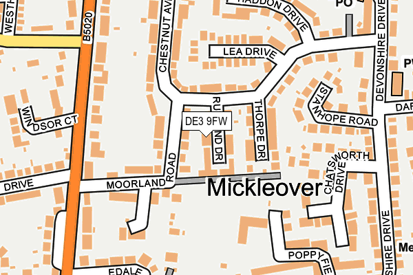 DE3 9FW map - OS OpenMap – Local (Ordnance Survey)