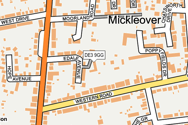 DE3 9GG map - OS OpenMap – Local (Ordnance Survey)