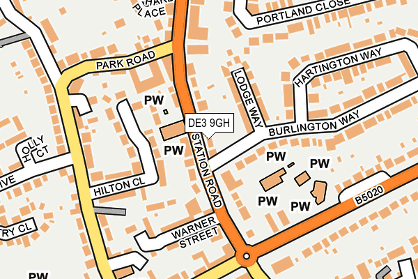 DE3 9GH map - OS OpenMap – Local (Ordnance Survey)