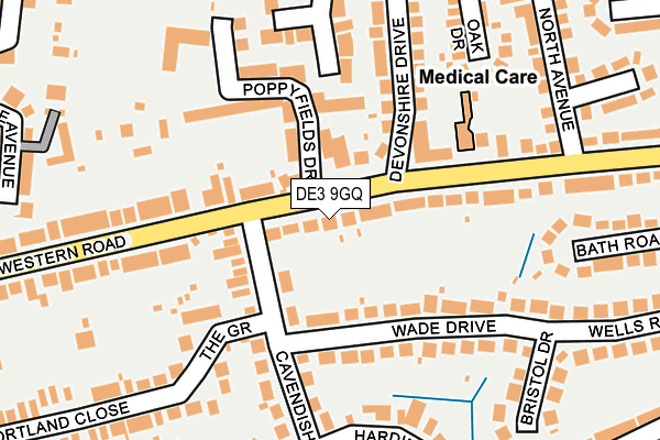 DE3 9GQ map - OS OpenMap – Local (Ordnance Survey)