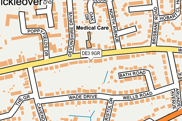 DE3 9GR map - OS OpenMap – Local (Ordnance Survey)