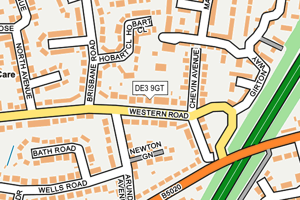 DE3 9GT map - OS OpenMap – Local (Ordnance Survey)