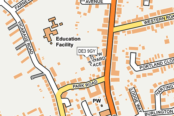 DE3 9GY map - OS OpenMap – Local (Ordnance Survey)