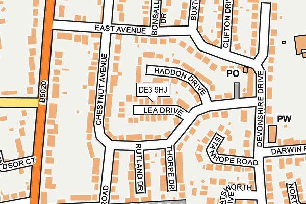 DE3 9HJ map - OS OpenMap – Local (Ordnance Survey)