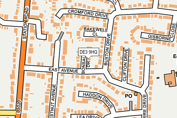 DE3 9HQ map - OS OpenMap – Local (Ordnance Survey)
