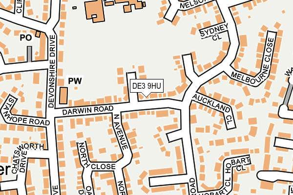 DE3 9HU map - OS OpenMap – Local (Ordnance Survey)