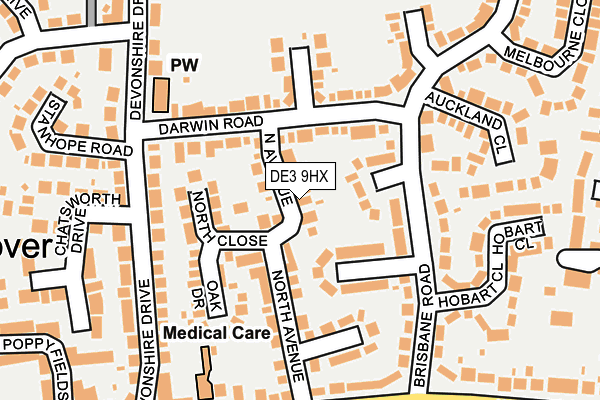 DE3 9HX map - OS OpenMap – Local (Ordnance Survey)