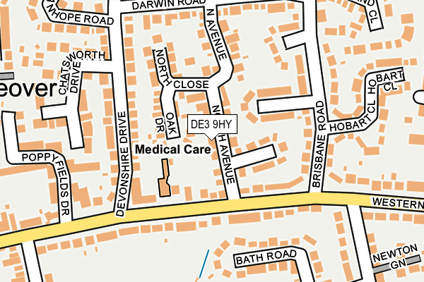 DE3 9HY map - OS OpenMap – Local (Ordnance Survey)