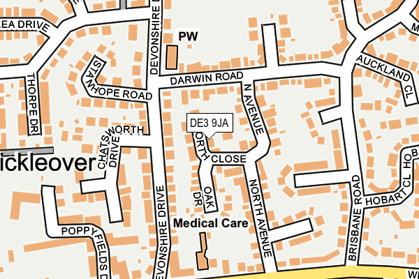 DE3 9JA map - OS OpenMap – Local (Ordnance Survey)