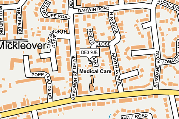 DE3 9JB map - OS OpenMap – Local (Ordnance Survey)