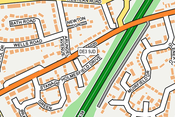 DE3 9JD map - OS OpenMap – Local (Ordnance Survey)