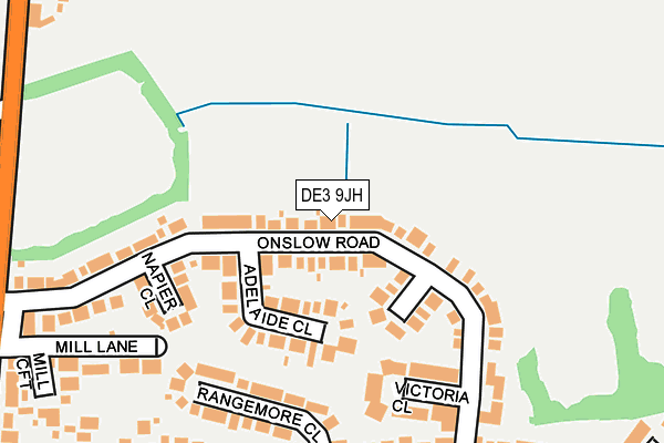 DE3 9JH map - OS OpenMap – Local (Ordnance Survey)